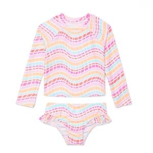 NWT 2-Piece Long-Sleeve Swim Brief Set for Babies and Toddlers, Size: 18M